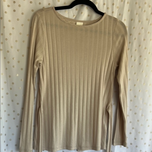 H&M Beige Ribbed Long Sleeve Blouse - Picture 14 of 14